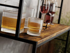 CARLA HOME Large Wine Rack for 20 Bottles with Wood Countertop and Sturdy Metal Frame