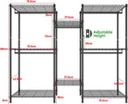 CARLA HOME Heavy Duty Clothing Garment Rack Organizer with Hanging Rods & Storage Shelves for Clothes, Shoes & Wardrobe