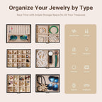 CARLA HOME 6-Layer Large Jewelry Box for Women withDrawers, Mirror, Lock, Necklace Hooks & Side Compartments for Rings, Earrings, Bracelets, Gifts (Black)
