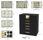 CARLA HOME  6-Layer Large Jewelry Organizer Box for Women with Mirror, Drawers, Hooks & Dividers for Rings, Necklaces, Bracelets, Ideal Gift for Women (Black)