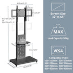 Heavy Duty Mobile TV Stand with Wheels