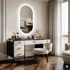 120x60cm LED Bathroom Mirror Oval Anti-Fog Dimmable Wall Mount
