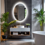 500x700mm LED Bathroom Mirror Oval Dimmable Anti-Fog