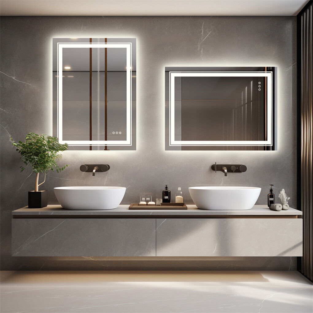 500x700mm LED Bathroom Mirror Anti-Fog Illuminated Shatterproof