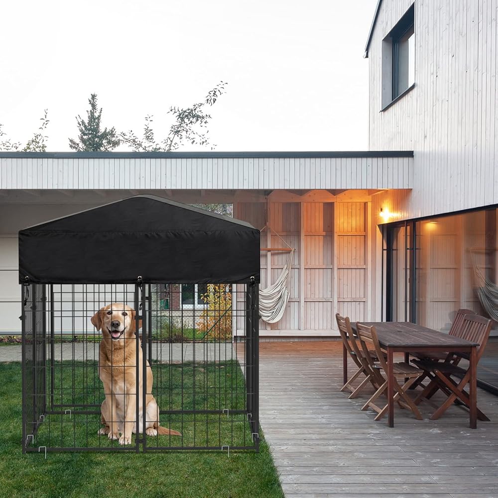 Small Outdoor Dog Kennel Pet Cage with Roof Cover 125x120x165cm