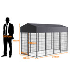 Large Outdoor Dog Kennel 250x120x165cm Pet Cage with Roof