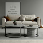 Set of 2 Grey Marble Nesting Coffee Tables 60/80cm