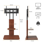 Heavy Duty TV Floor Stand Adjustable Mount 65 Black Brown