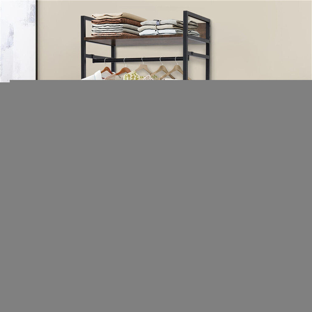 Metal Garment Rack Coat Stand MDF & Iron Organizer