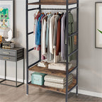 Metal Garment Rack Coat Stand MDF & Iron Organizer