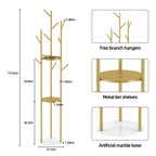 Marble & Metal Coat Rack Stand Heavy Duty