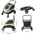 XL Dog Stroller Pet Pushchair Foldable Travel Cart