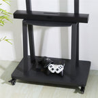 32-80 Rolling TV Stand with 2-Tier Shelf Adjustable Mount