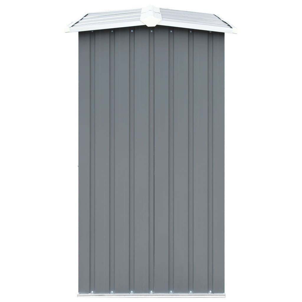 Outdoor Log Storage Shed 91cm Firewood Rack Steel w/ Raised Floor & Sloping Roof