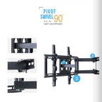 Articulating TV Wall Mount Bracket 32-56 Corner Rack Holder