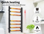 Aluminium Heated Towel Rail 7-Bar Electric Warmer Black