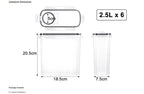 6PCS Food Storage Containers Kitchen Dry Pantry Organiser Airtight Lids