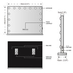 Hollywood LED Vanity Mirror Bluetooth Rectangle White Silver