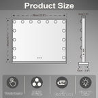 Hollywood LED Vanity Mirror Rectangle White Silver Wall Mirror