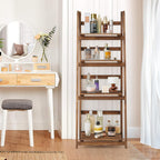 Rustic Wood 4 Tier Plant Stand Bookshelf 38CM Corner Shelf