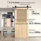 Sliding Barn Door Hardware Kit Rust Resistant Heavy Duty 1.83m