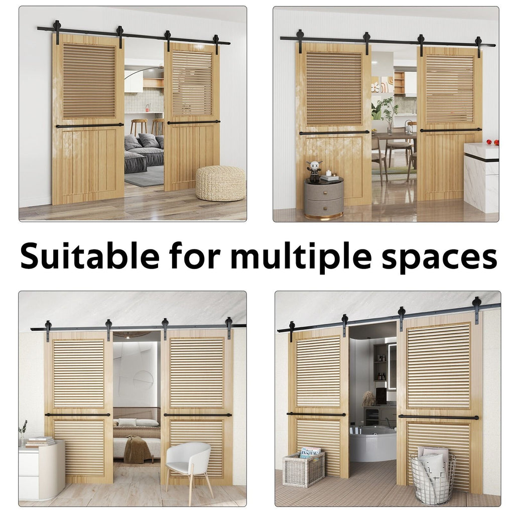 Sliding Barn Door Kit Heavy Duty Rust Resistant Single 2.44M