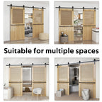 Sliding Barn Door Kit Heavy Duty Rust Resistant Single 2.44M