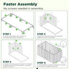 Galvanised Steel Raised Garden Rectangle Bed 160x80x42cm No-Screw Oval