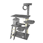Grey Cat Tree Tower Condo Scratching Post Bed Stand 1.4M