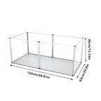 Clear Acrylic Dog Playpen 124x63x40CM, 6 Panels Cage