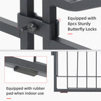 16 Panel Pet Playpen Gate Extension w/ Lockable Door Large Dog Cage