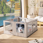 Large Dog Indoor Whelping Box, Tempered Glass & MDF