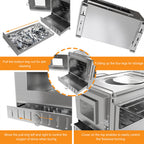 Stainless Steel Wood Burning Stove 1 Burner Camping BBQ with Chimney