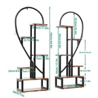 6 Tier Corner Plant Stand Metal & MDF Ladder Shelf Rack