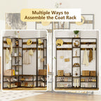 Corner Coat Stand with Shoe Bench Metal & MDF Organizer