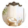 Baroque Antique Round Wall Mirror, Ornate D?cor, 90 x 94.5cm