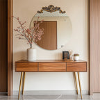 Baroque Antique Round Wall Mirror, Ornate D?cor, 90 x 94.5cm