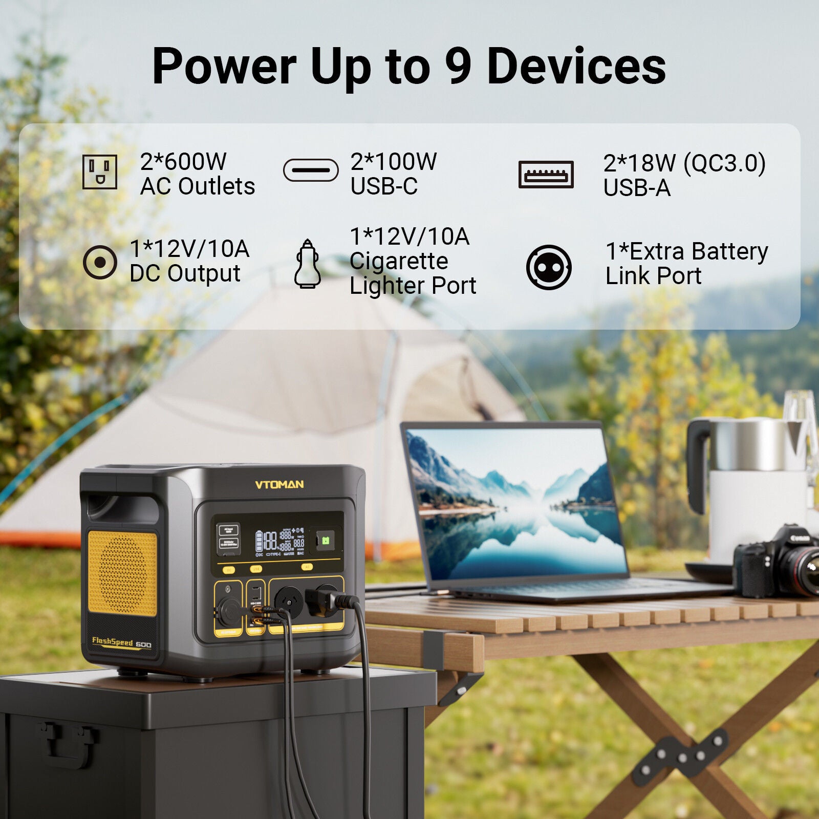 FlashSpeed 600 600W 499Wh AC/DC Portable Power Station Generator