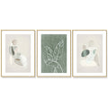 Wall Art 60cmx90cm Abstract body and leaves 3 Sets Gold Frame Canvas