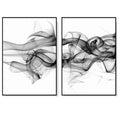 Wall Art 80cmx120cm Stylish Abstract Black 2 Sets Black Frame Canvas