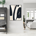 Wall Art 90cmx135cm Black Ink Black Frame Canvas