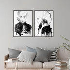 Wall Art 90cmx135cm Watercolor Sketch 2 Sets Black Frame Canvas
