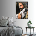 Wall Art 90cmx135cm Back In His Arms Black Frame Canvas