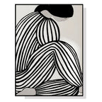 Wall Art 90cmx135cm Mid Century Figure Black Frame Canvas