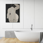 Wall Art 100cmx150cm Mid Century Lady Black Frame Canvas