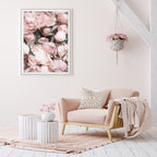 Wall Art 100cmx150cm Peony White Frame Canvas