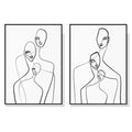 Wall Art 90cmx135cm Abstract Figures 2 Sets Black Frame Canvas