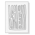 Wall Art 100cmx150cm Black And White Lines White Frame Canvas