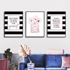 Wall Art 80cmx120cm Fashion Prints 3 Sets Black Frame Canvas
