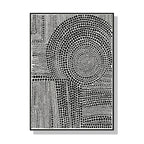Wall Art 100cmx150cm Clustered Dots B Black Frame Canvas